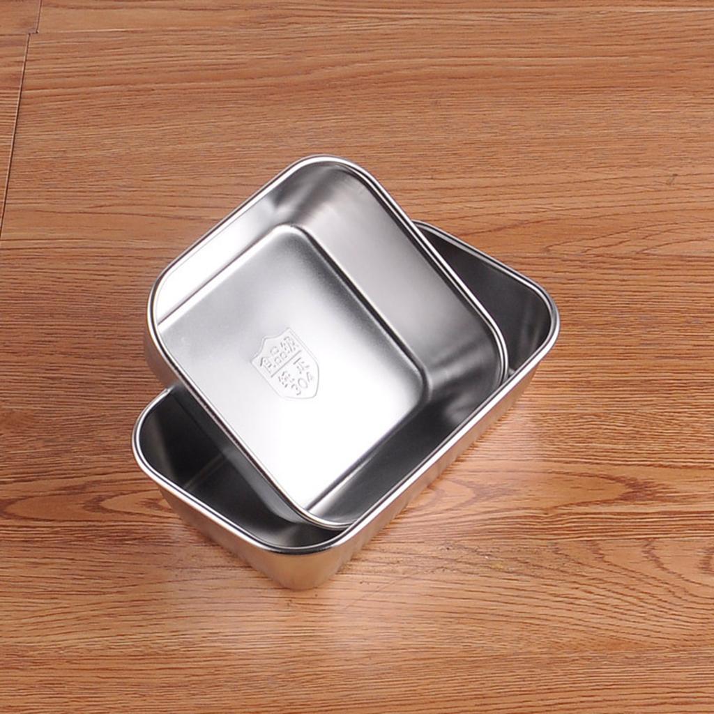3X Stainless Steel Kitchen Food Crisper Containers Fresh Storage Box Rectangle