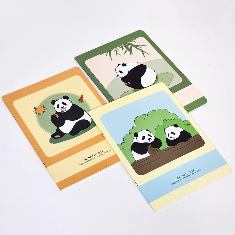 Tập Học Sinh Chống Lóa Fluffy Panda - Miền Bắc - 4 Ô Ly - 48 Trang 100gsm - The Sun 03