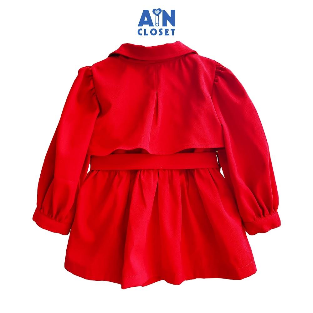 Áo Khoác bé gái hoạ tiết Mangto Đỏ Kaki lụa - AICDBGQ1EBNT - AIN Closet