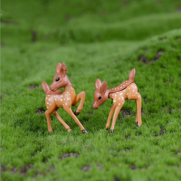 Mô hình đôi hươu sao trang trí tiểu cảnh, bonsai, DIY