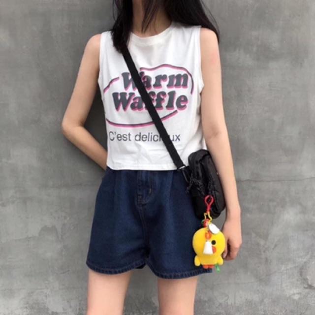 Áo croptop tanktop nữ dưới 60kg - Warm Waffle