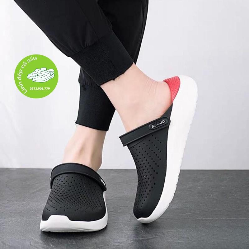 Dép sục cross literide màu đen đỏ êm mềm nam nữ hàng xuất xịn, mẫu mới, full box