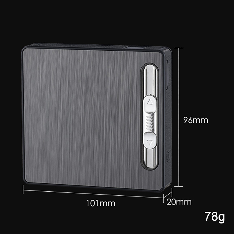 Bật Lửa Điện Kiêm Hộp Đựng Thuốc 20 Điếu Có Đèn Pin - Sạc Điện