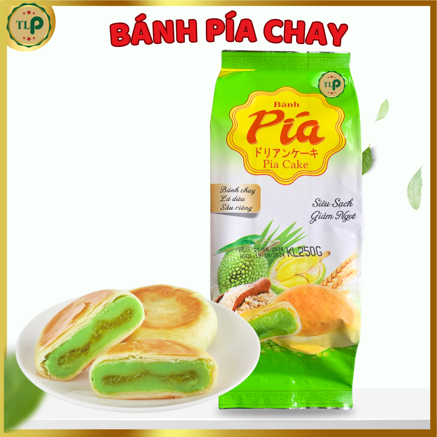 Bánh Pía Chay TLP | Vị Lá Dứa Sầu Riêng | Túi 250g 4 Bánh | Đặc Sản Sóc Trăng