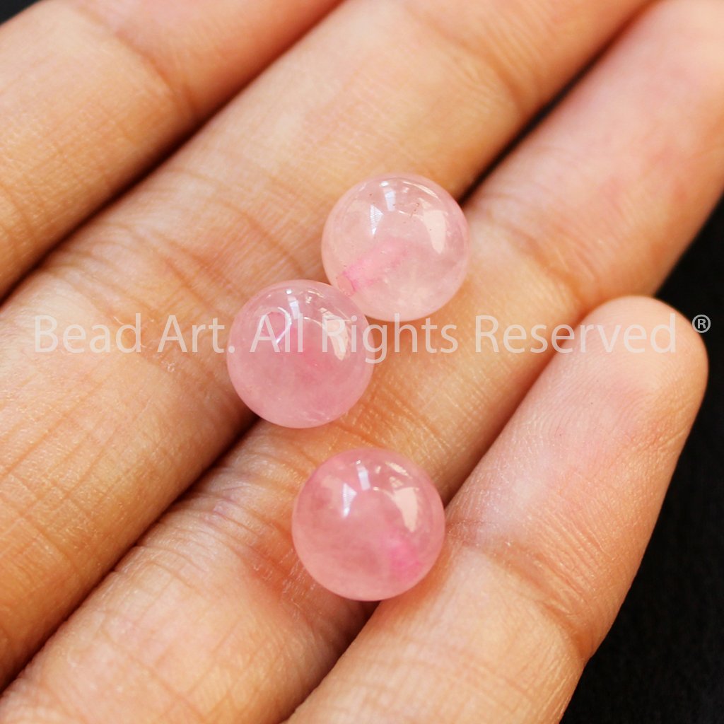8MM Đá Thạch Anh Hồng Madagascar Tự Nhiên Loại A, Đá Phối Vòng Tay Phong Thuỷ, Chuỗi Hạt, Mệnh Hoả, Thổ - Bead Art