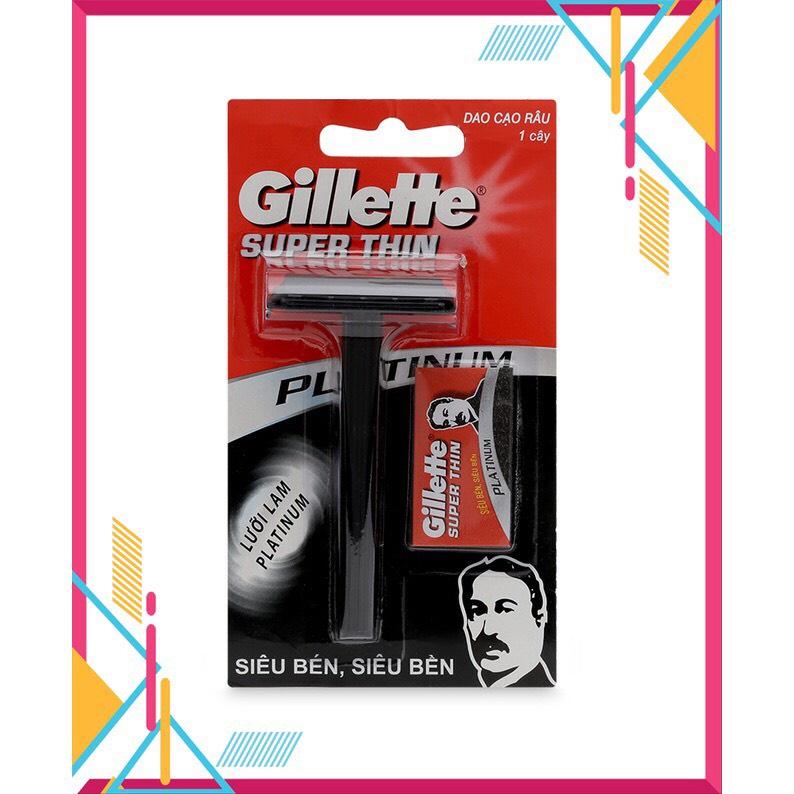 Dao cạo râu Gillette Super Thin loại đẹp Tặng kèm lưỡi siêu bền