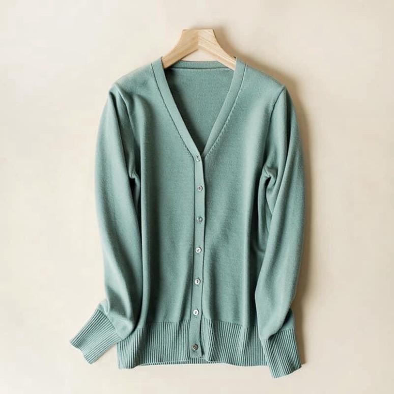 Áo Khoác Len Mỏng Cardigan Nhiều Màu Dáng Rộng Thoải Mái