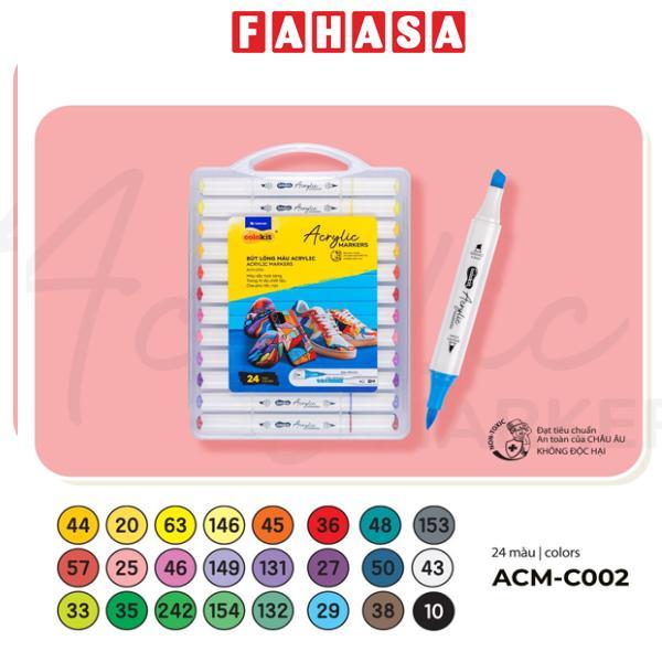 Hộp 24 Bút Lông Màu Acrylic Markers 2 Đầu - Colokit ACM-C002
