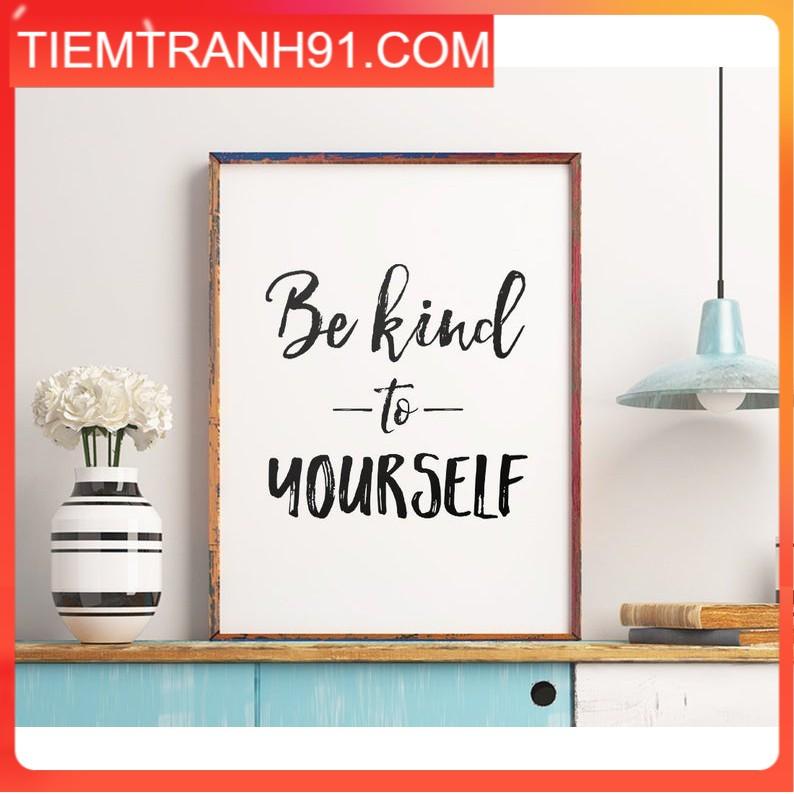 Tranh treo tường | - Typography-Be Kind Printable Art, Be Kind To Yourself 02 , tranh canvas giá rẻ