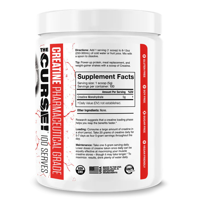 Bột JNX Sports The Curse Creatine Micronized (300g, 500g) | Hỗ Trợ Sức Bền và Sức Mạnh Cơ Bắp | Nhập Khẩu Mỹ