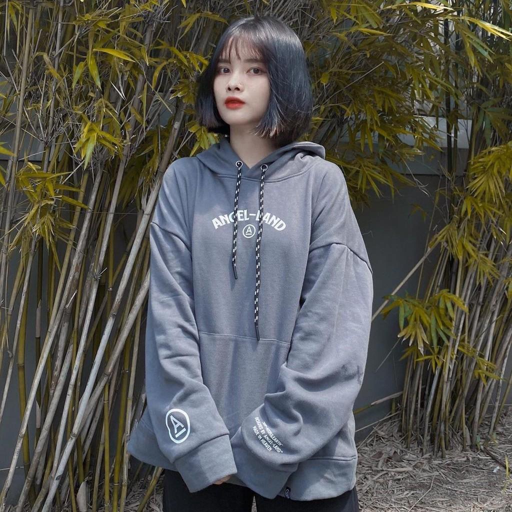 Áo Hoodie Nỉ Bông Ngoại ANGLE LAND Form Rộng Unisex Nam Nữ Ulzzang, Áo Hoodie Nỉ Lót Bông form rộng
