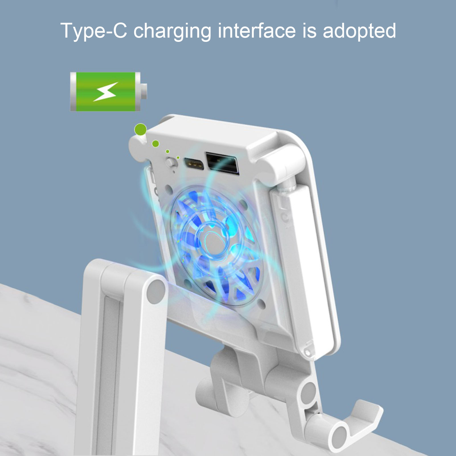 Fashion And Cool Multi-Function Adjustable Desktop Phone Holder With Fill Lamp Cooling Fan For 11inch Phone Tablet