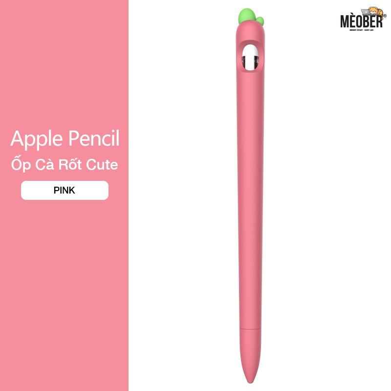 Case bảo vệ cho Apple Pencil thế hệ 1 và 2, ốp cover Apple Pencil Cà Rốt, chất liệu silicon cao cấp