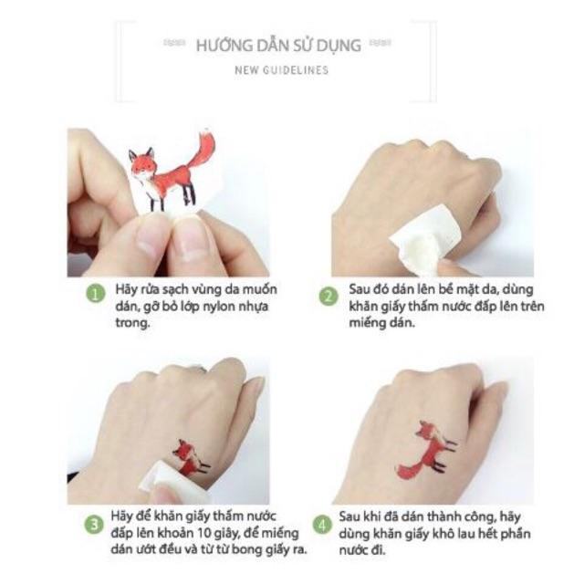 Set Nhiều Mẫu anime, xăm 3D Hình Xăm Dán, Hình Xăm henna mini Tattoo Cao Cấp