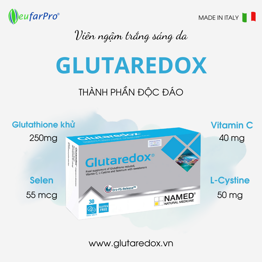 Glutaredox làm trắng sáng da, thải độc gan, chống lão hoá và tăng cường miễn dịch