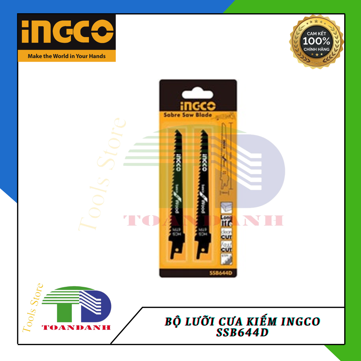 Bộ lưỡi cưa kiếm 2 cây INGCO SSB644D