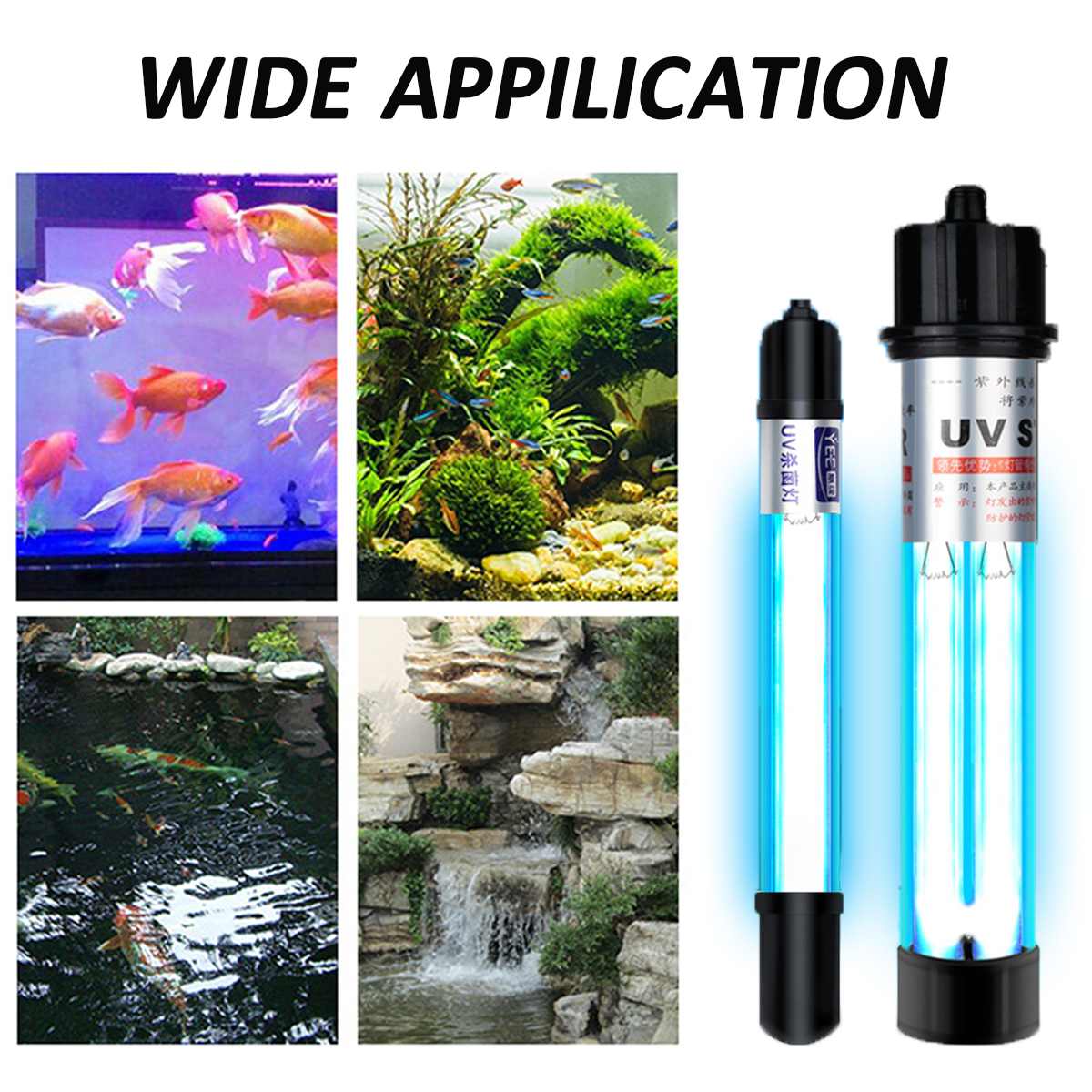 Đèn UV 40W Bóng Kép cao cấp, diệt tảo, diệt khuẩn cho bể cá, hồ cá, hồ thủy sinh siêu sạch ( Trắng)