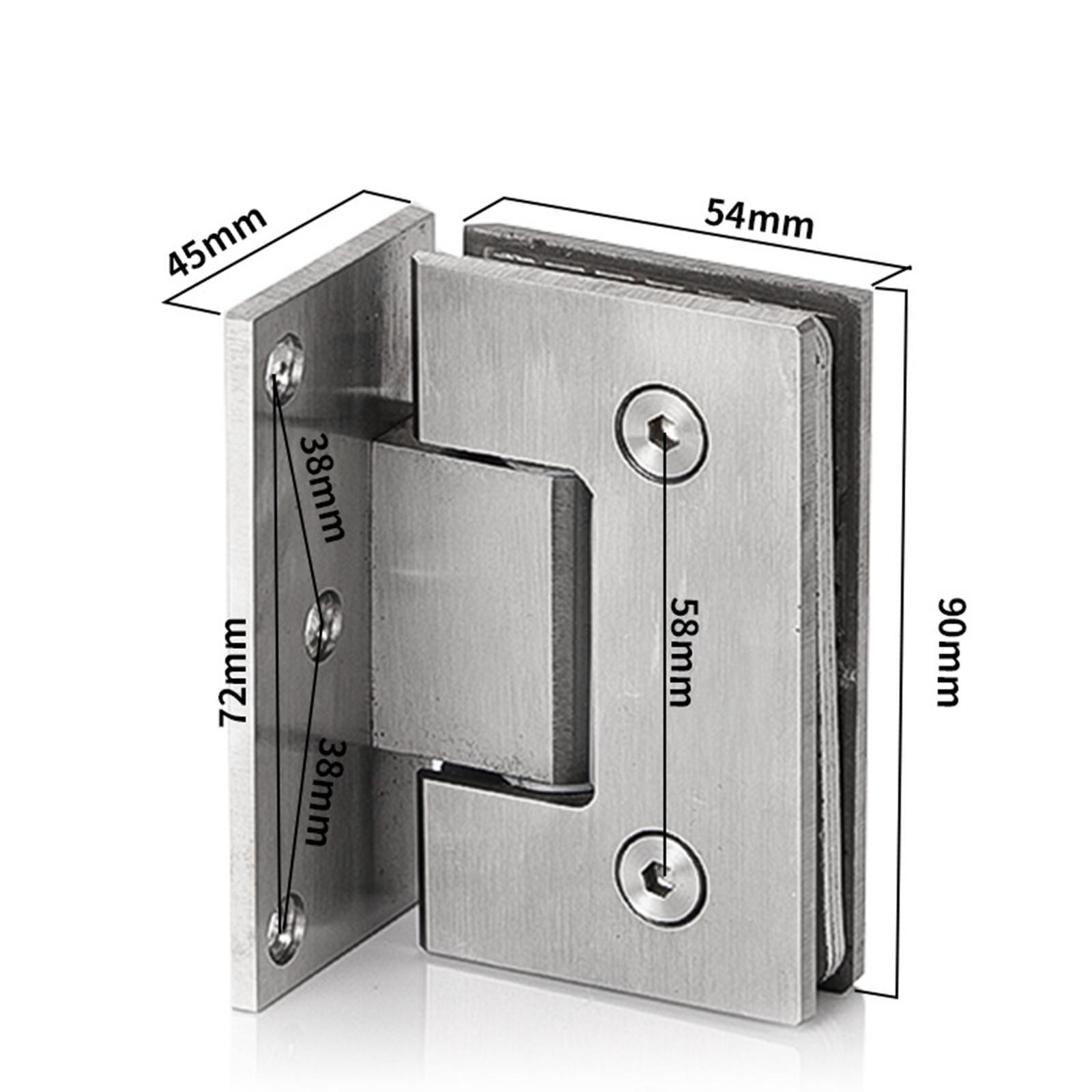 Shower Glass Door Hinges 90 Degree with Screws for 8-12mm Door Thickness