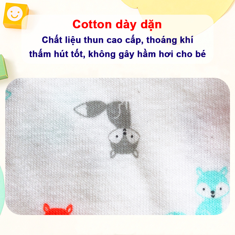 Set 3 nón mũ sơ sinh cho bé trai và bé gái từ 0-6 tháng tuổi chất thun cotton dày nhiều họa tiết – SS004