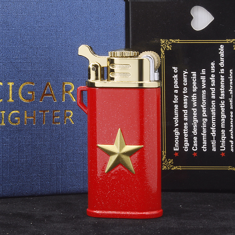 Bật Lửa Khè Gas Đá Rãnh Tay Chief Hình Ngôi Sao – Xài Gas