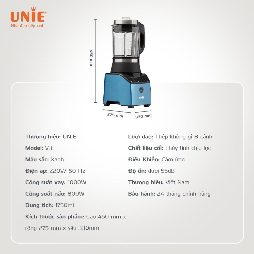 Máy làm sữa hạt xay nấu UNIE V3 công suất 1800W dung tích 1.75L  - Hàng chính hãng
