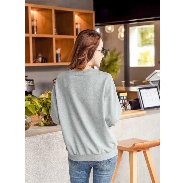 Áo Thun Sweater Nữ Kiểu Tay Dài Bo Trơn