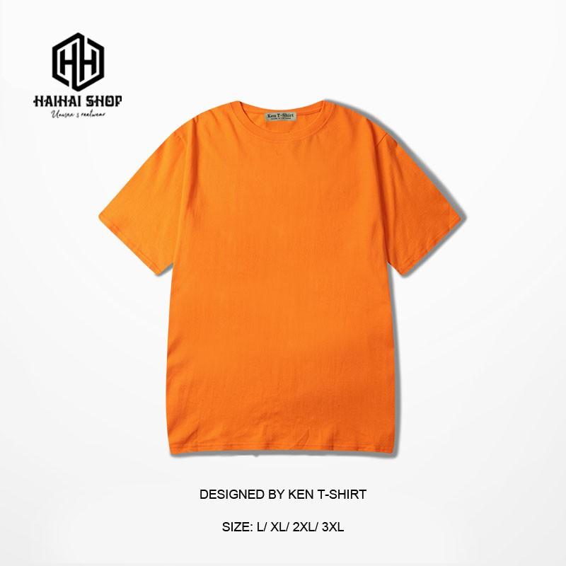 Áo Thun Trơn Phom Rộng, Phong Cách Hàn Quốc Cho Nam và Nữ, Vải TC 75% Cotton Dày Mịn Đẹp