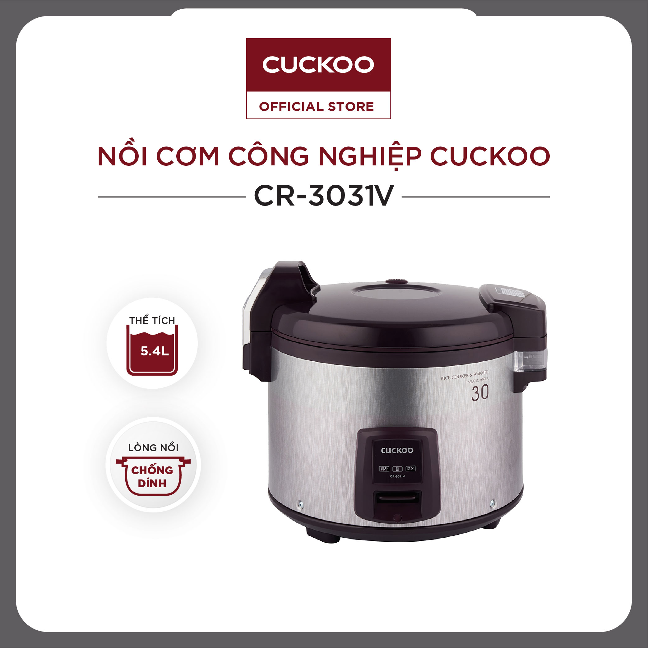 Nồi cơm công nghiệp Cuckoo CR-3031V - HÀNG CHÍNH HÃNG