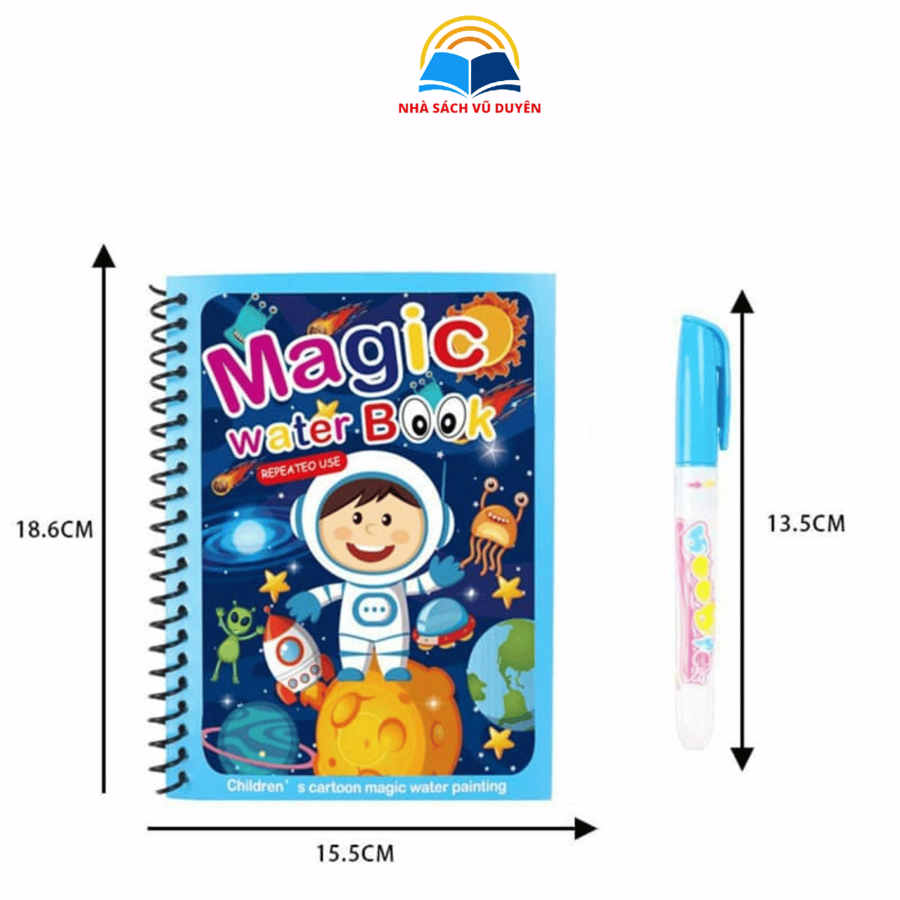 Sổ vẽ tranh nước magic water, sổ tô màu nước, tranh tô thần kỳ sử dụng nhiều lần kèm bút vẽ cho bé