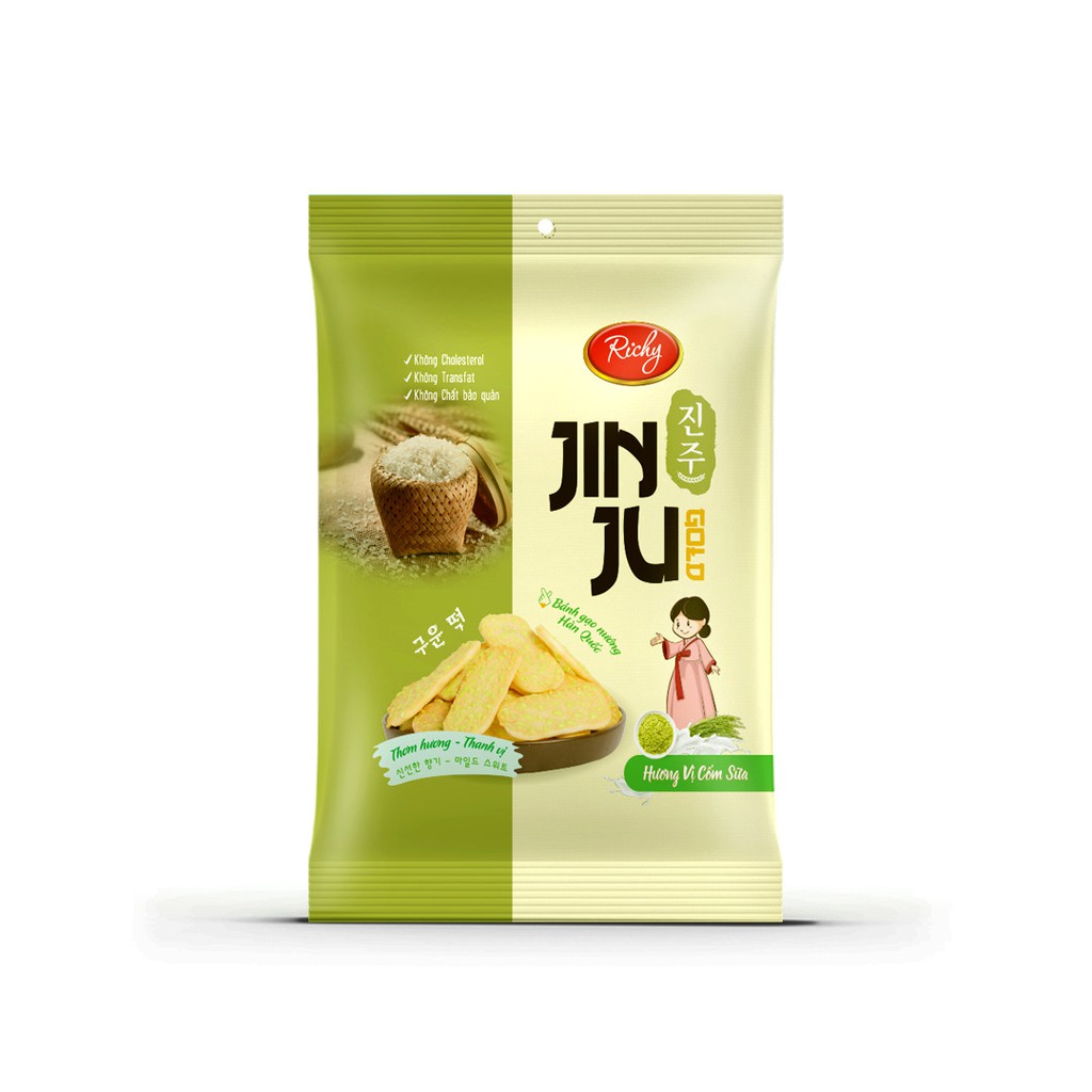 Bánh Gạo Nướng Hàn Quốc JinJu Vị Cốm Sữa 134,4g