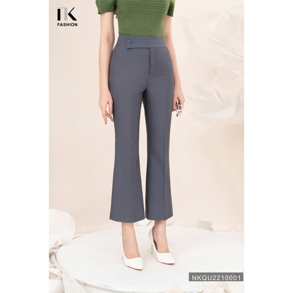 Quần Ống Loe Nữ Công Sở NK Fashion Thiết Kế Đứng Form Tôn Dáng Chất Vải Cao Cấp Dày Dặn NKQU2210001