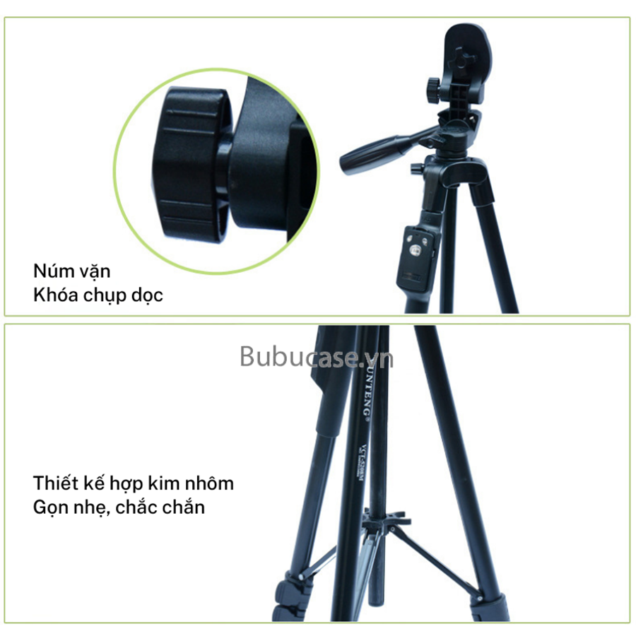 Chân Máy Ảnh, Tripod Chất Liệu Nhôm Cao Cấp - Gọn Nhẹ, Chắc Chắn