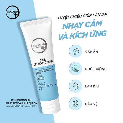 Kem dưỡng ẩm phục hồi và làm dịu da Tenamyd Cica Calming Cream 50g