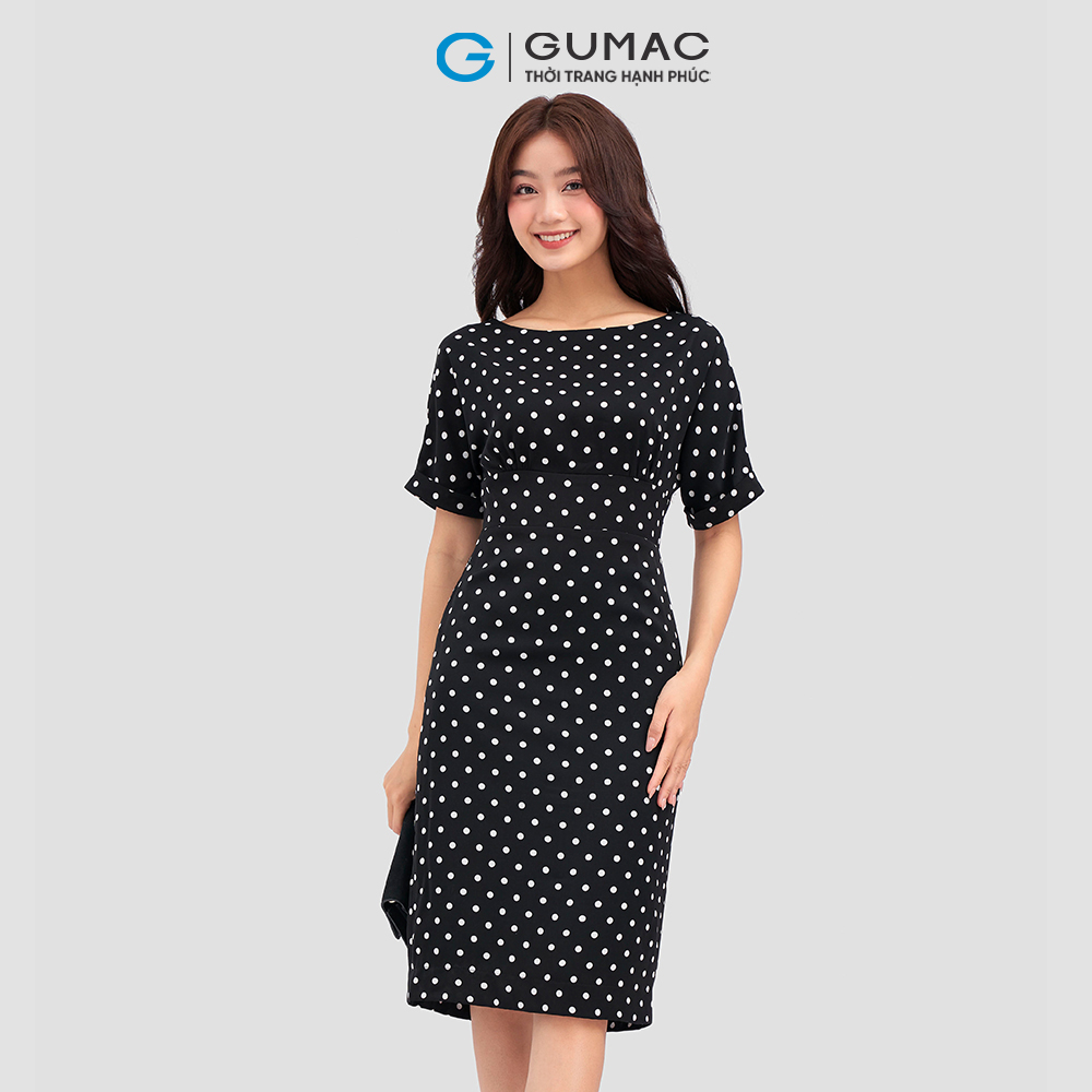 Đầm tay liền thắt nơ DC12053 thời trang GUMAC