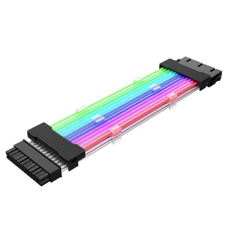 Jumpeak Máy Tính 18AWG ARGB Đồng Bộ Nguồn PSU Nối Dài Bộ ATX 24PIN VGA GPU PCI-E 8PIN 6Pin RGB PC Module Cáp