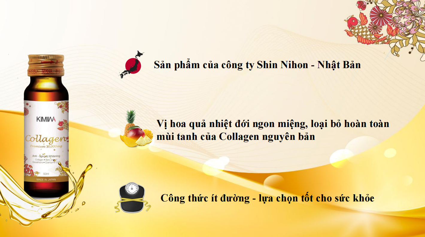 KIMIWA COLLAGEN PREMIUM - DINH DƯỠNG CHO PHÁI ĐẸP -HỘP 10 LỌ