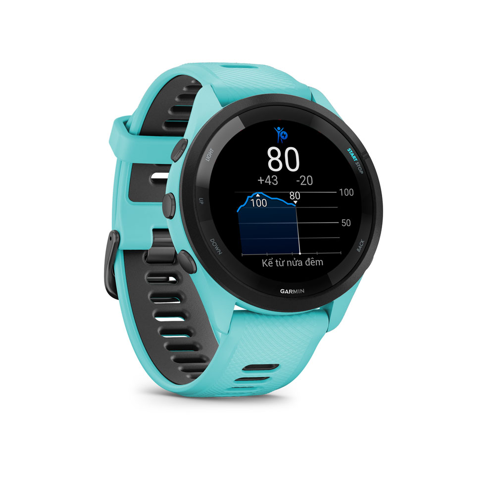 Đồng Hồ Thông Minh Garmin Forerunner 265 Music Wifi GPS (Black/White/Aqua) - Hàng Chính Hãng