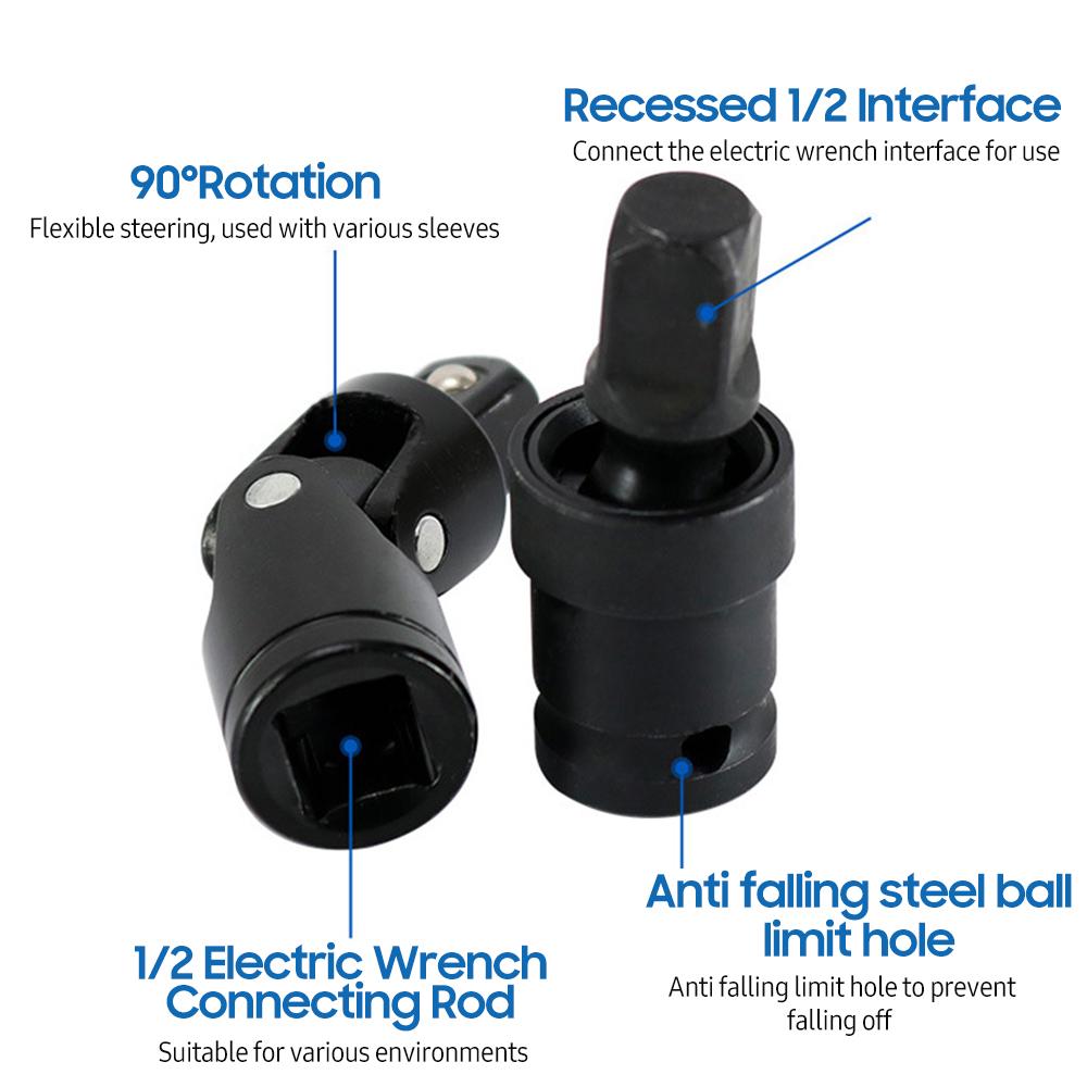 Bộ chuyển đổi cờ lê điện Bộ chuyển đổi bằng thép carbon 1/2 inch Bộ chuyển đổi ổ cắm xoay 360 độ cho cờ lê bánh cóc và cờ lê điện