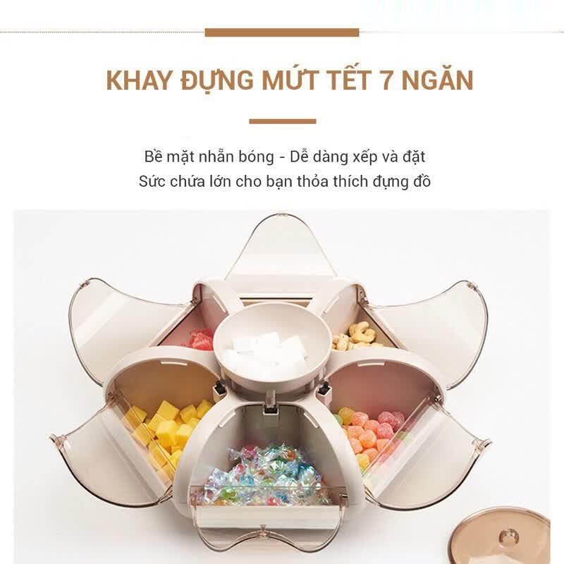 Khay Mứt TếtHàng loại 1Hộp Đựng Bánh Kẹo 6 Cánh Hoa Tự Bung, Sang Chảnh, Lịch Sự, Mẫu Mới Nhất Tết 2021