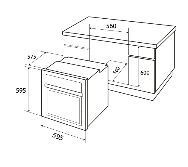 Lò Nướng Âm tủ KAFF KF-901 - 60L Malaysia - Hàng Chính Hãng