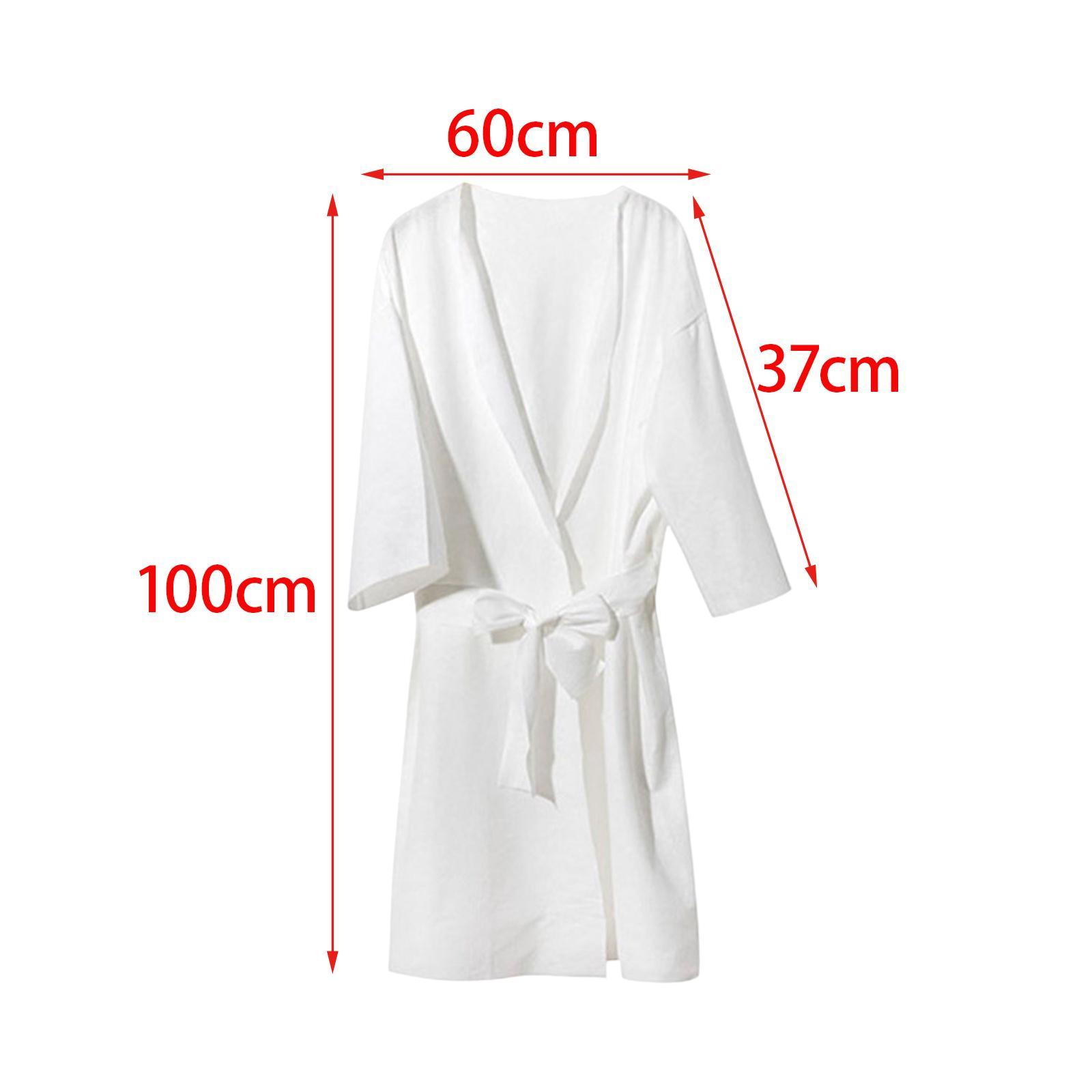 Womens Disposable Bathrobe Wrap with Belt Supplies Steam Suit Clothing Adult Costume Adjustable Accessories Loose Robe for Traveling Salon