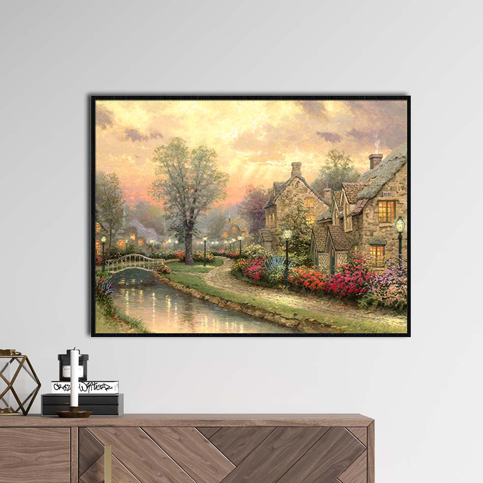 Tranh canvas trang trí tường phong cảnh Châu Âu cổ điển phong cách sơn dầu - PC002