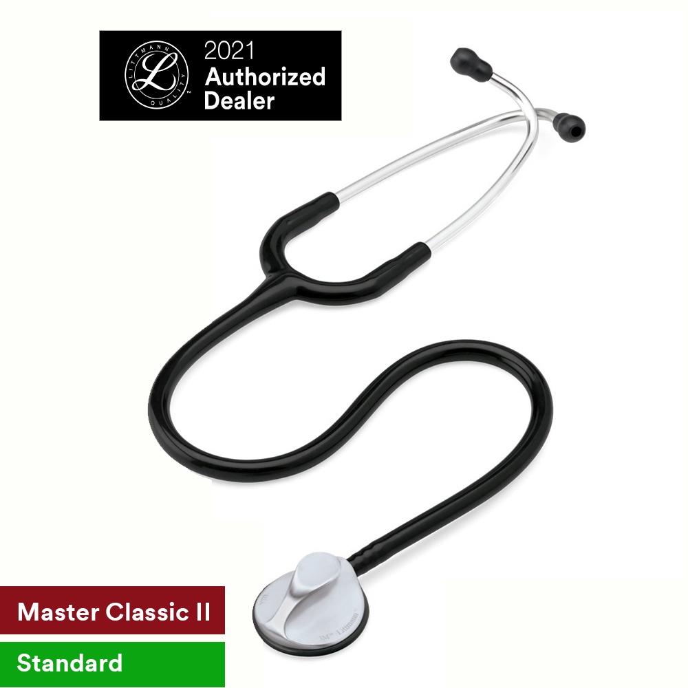 Ống Nghe 3M Littmann Master Classic II, Mặt Nghe Với Lớp Phủ Tiêu Chuẩn, Dây Nghe Màu Đen, 27 in, 2144L