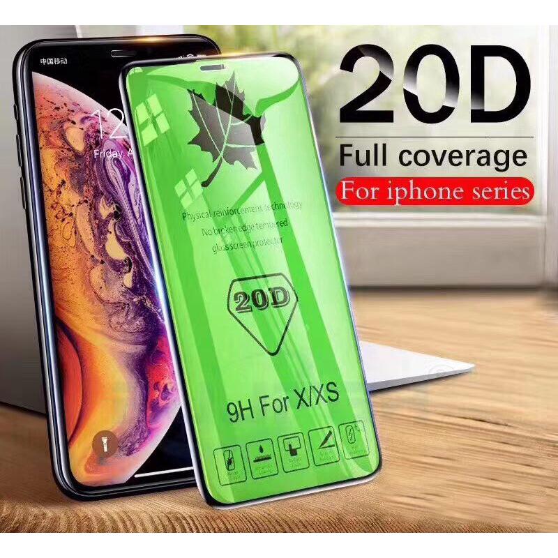 Kính Cường Lực 20D Cho IPHONE 11 Pro / X / XS Full Viền (Kính cường lực dán màn hình 20D cho iphone + Bộ vệ sinh màn hình)