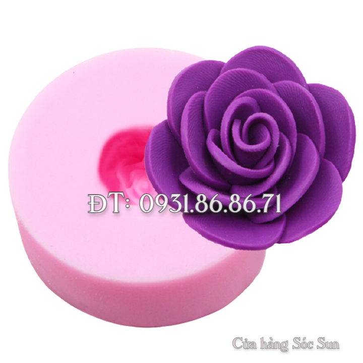 Khuôn silicon hoa hồng cánh đều - Mã số 1623