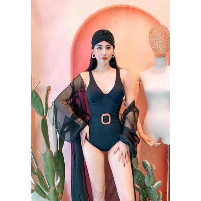 Bikini, Đồ Bơi Đi Biển Một Mảnh Thân Liền Khoen Gỗ Vuông Sexy LT-022