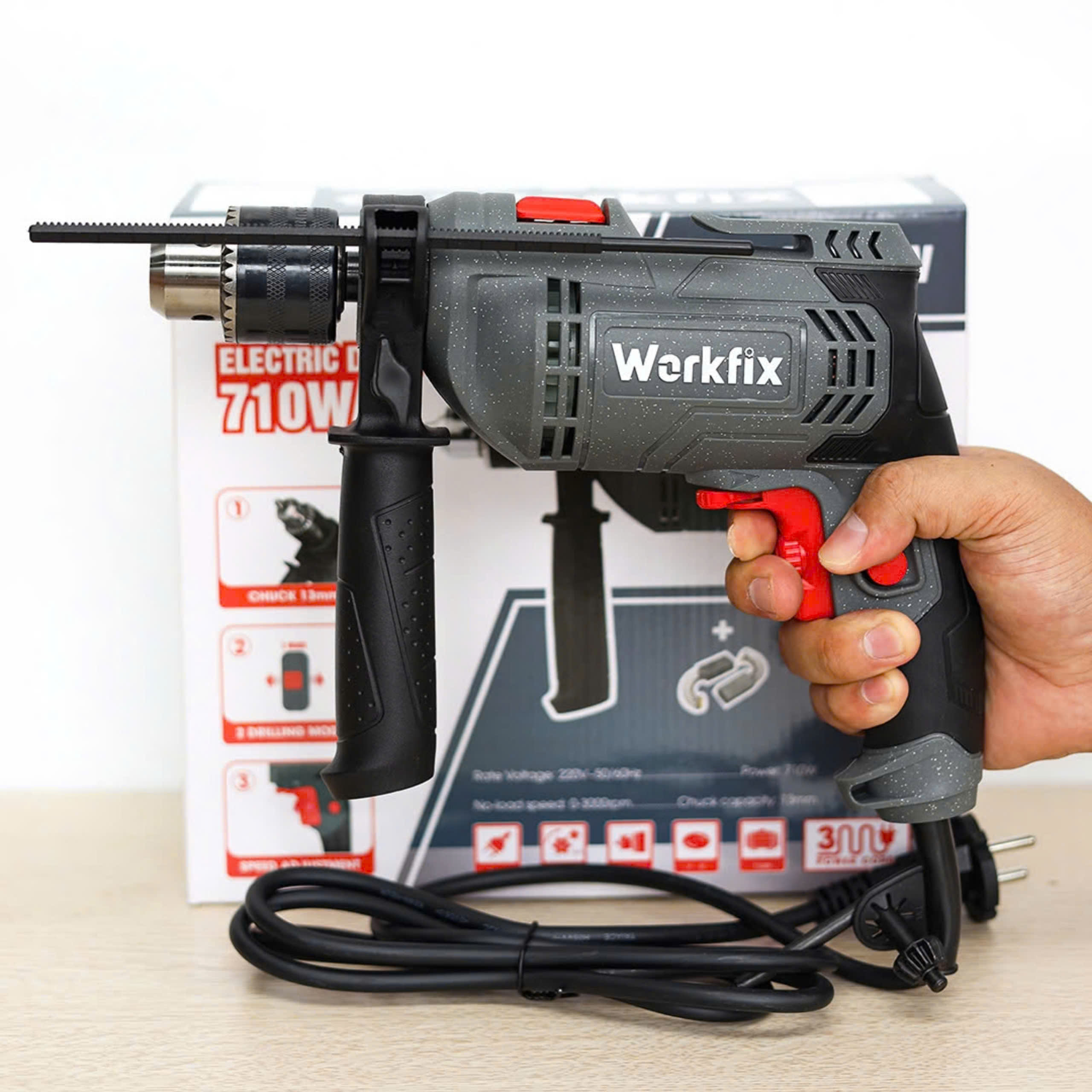 Máy khoan điện Workfick đầu Kẹp 13ly 710W - Hàng Chính Hãg - Bảo hành 6 Tháng