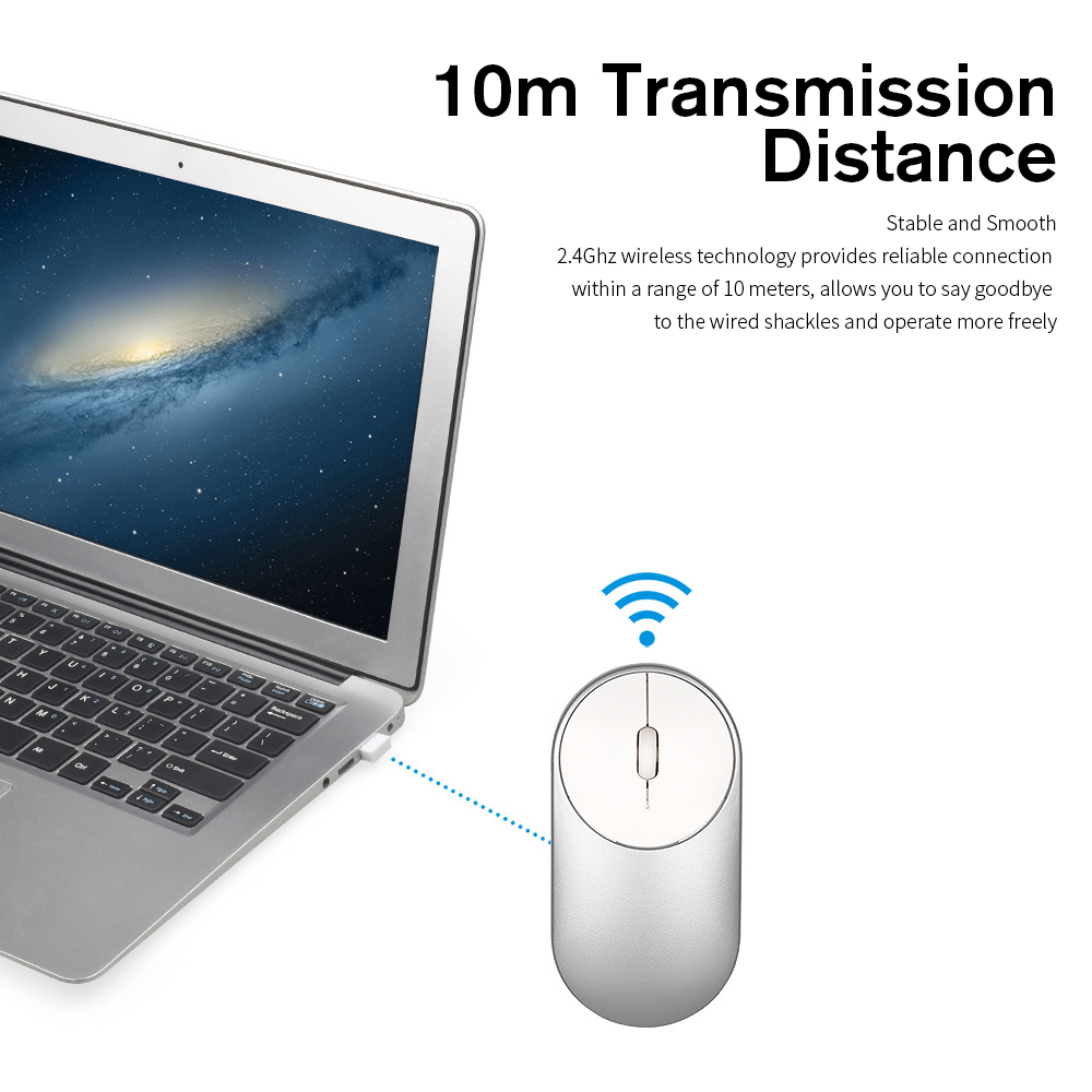Chuột Không Dây Mỏng 2.4g Với Đầu Thu Loại C Thay Thế Cho PC / Laptop / Macbook