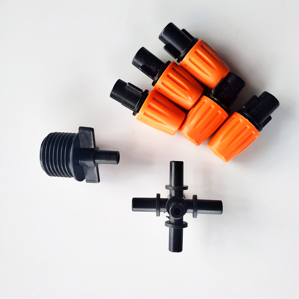 Đầu bép phun sương 5 hướng cam chân ren ngoài 21mm
