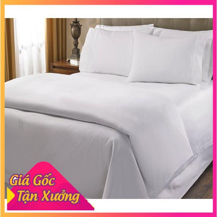 Vỏ chăn cotton khách sạn trắng trơn T259 kích thước 1m8x2m, 2m2x2m, 2m4x2m2